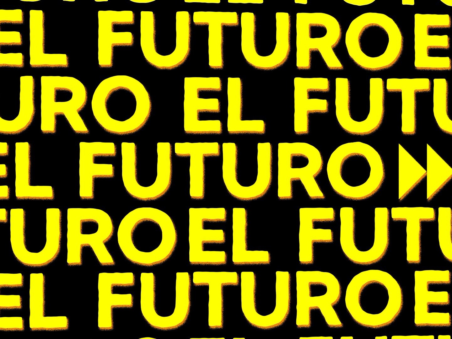 Yellow “El Futuro” kinetic typography from the California reel